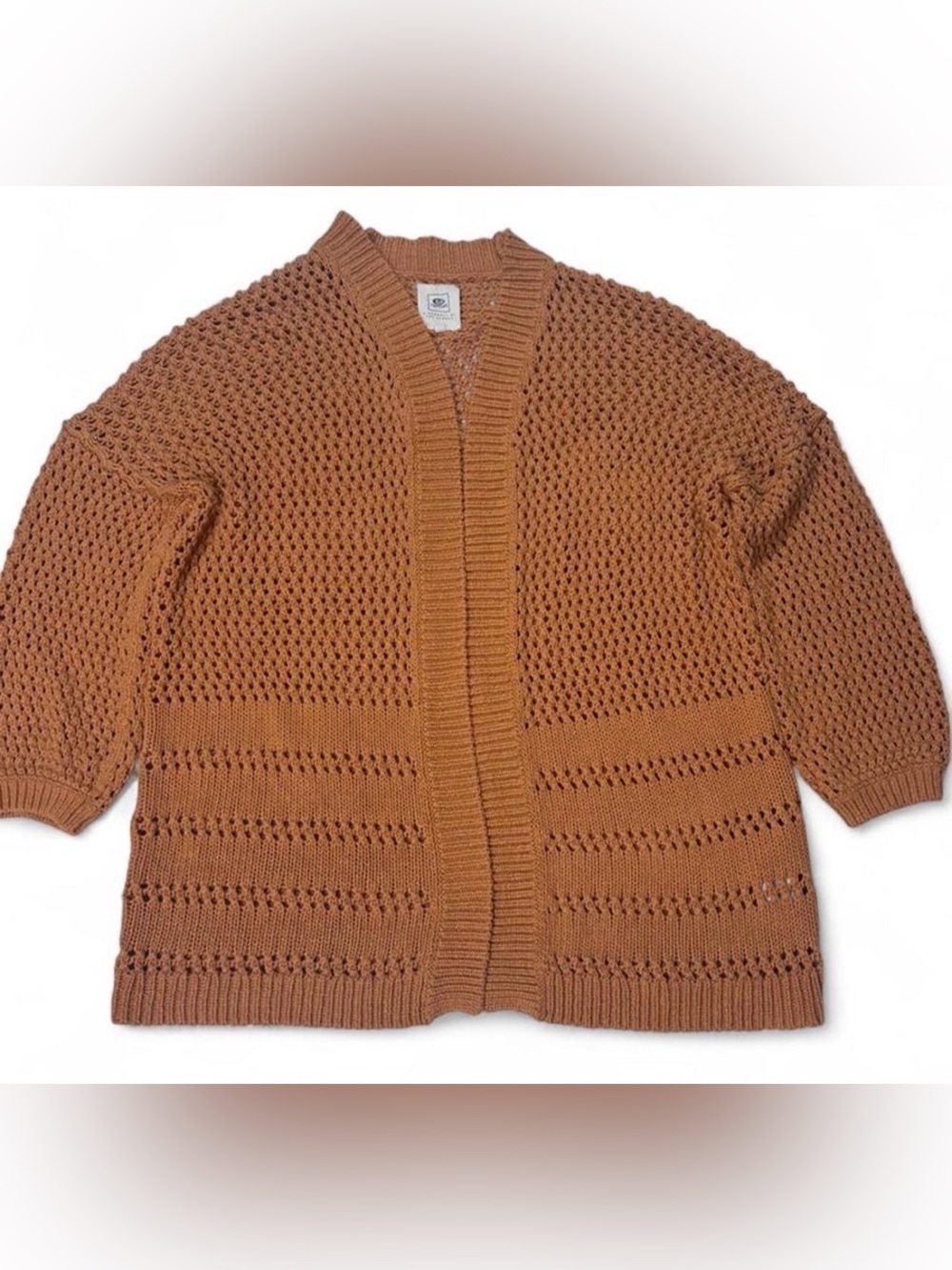 Rip Curl Open Knit Cardigan Sweater in mustard yellow - size medium
